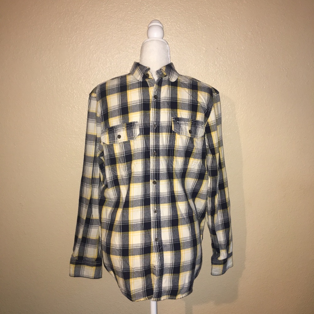 Yellow Faded Glory Flannel T-shirt